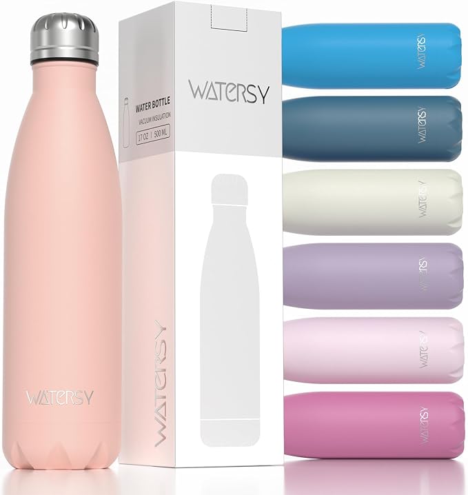 WATERSY Stainless Steel water bottles, 17oz/500ml Insulated Water Bottles by Watersy