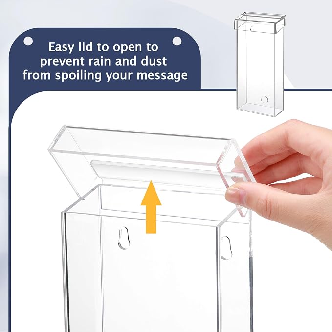 Remerry 1 Pcs Outdoor Brochure Holder 4 x 9 Inch Waterproof Wall Mount - Image 4