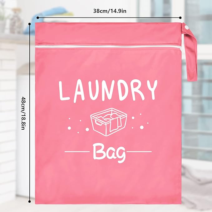 2 Pcs Large Travel Laundry Bag Waterproof Wet Dry Bag Washable Dirty Clothes - Image 7
