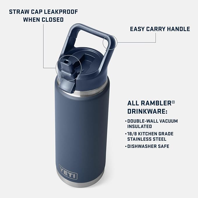 YETI Rambler 26 oz Bottle, Vacuum Insulated, Stainless Steel - Image 2