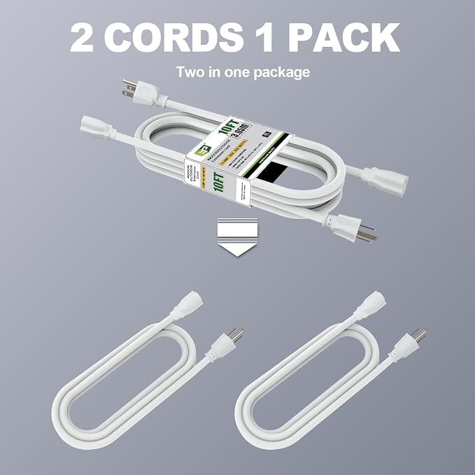 EP 2 Pack 10 Ft Outdoor Extension Cord - Image 3