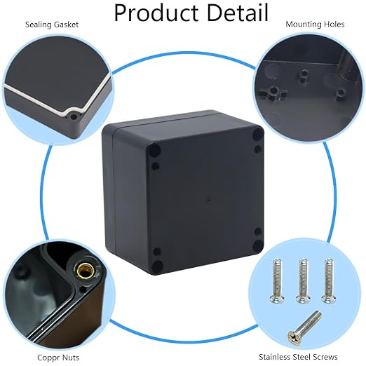 Project Box IP65 Waterproof Junction Box ABS Plastic Black Electrical Boxes DIY - Image 5