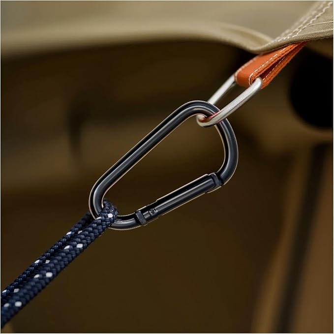 Black Carabiner Clip, Includes Mini 2 Inch Carbineers, Small 2.3" D Ring Clip - Image 5