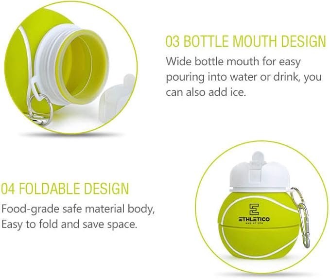 Collapsible Water Bottles with Carabiner Food Grade Sports Water Bottle - Image 4