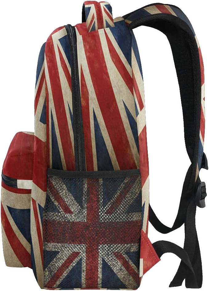 Backpacks UK British Flag School Bag Student Bookbag Adjustable Shoulder Bags - Image 4