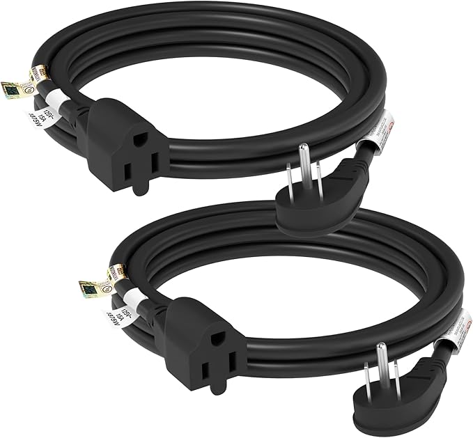 FIRMERST 1875W 14 Gauge Flat Plug Extension Cord 10 ft 15A Black by FIRMERST
