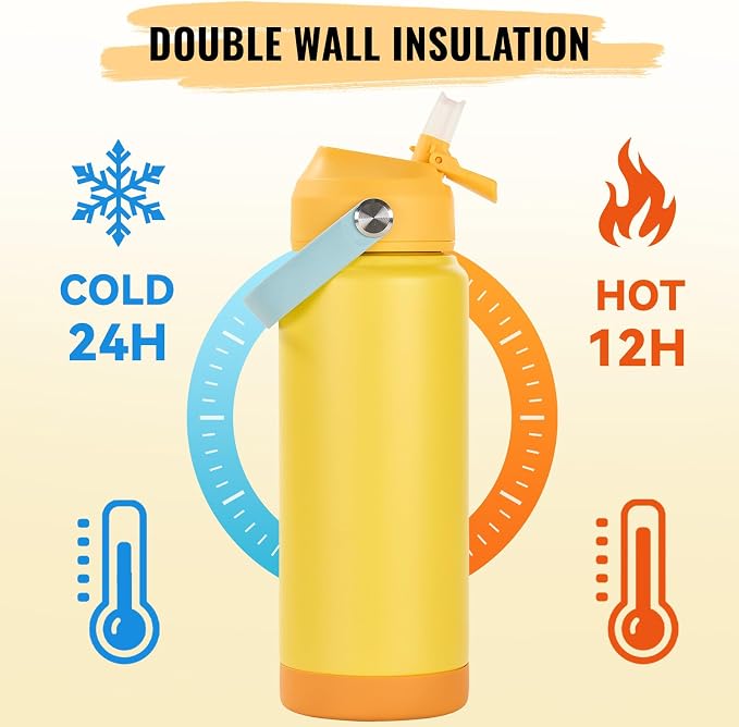 Fijinhom 24oz Insulated Stainless Steel Water Bottle, Wide Mouth Double Wall - Image 6