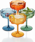 Khen Shatterproof Acrylic Flower Wavy Vintage Art Deco Martini, Champagne & by Khen