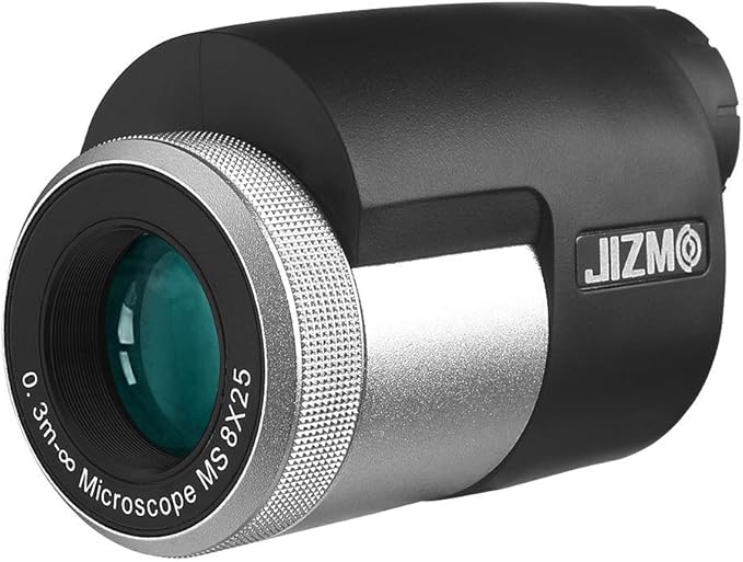 Jizmo 8x25 High Definition Monocular Telescope, Close Focus 1 ft, Fully Multi by Jizmo