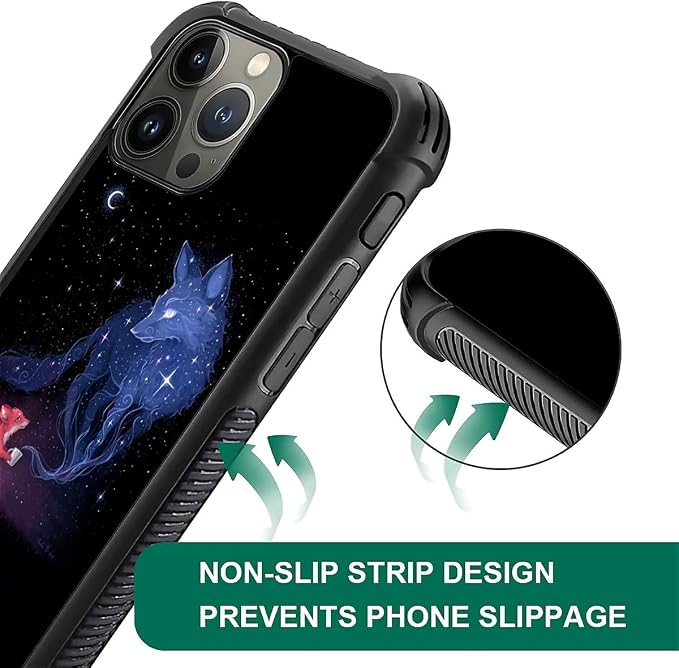 for iPhone 15 Pro Max Case, Galaxy Fox Wolf Pattern Graphic Design Girl Boy - Image 7