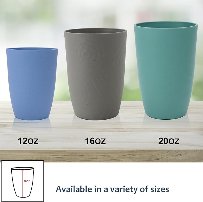 Homienly Drinking Glasses 16oz Wheat Straw Cups-Stackable and Reusable Cups - Image 4