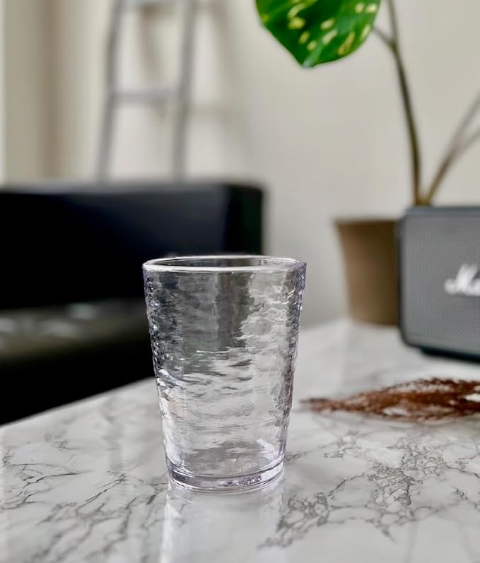 KLIFA- RIPPLE- 16 ounce, Acrylic Tumbler Drinking Glasses Cups, Stackable - Image 7
