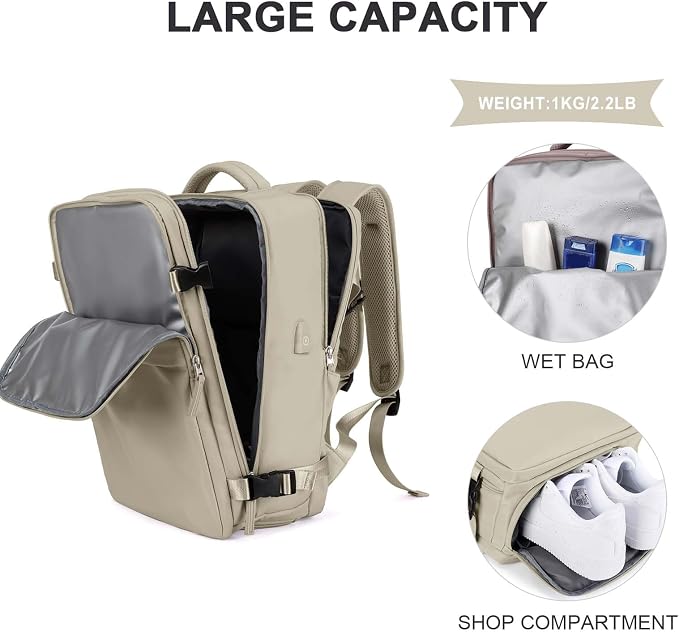 coowoz Carry On Backpack Women Men Travel Backpack Airline Approved Laptop - Image 8