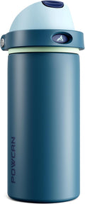 POWCAN 18 oz Insulated Stainless Steel Water Bottle: 2-in-1 Push-Button Spout & by POWCAN