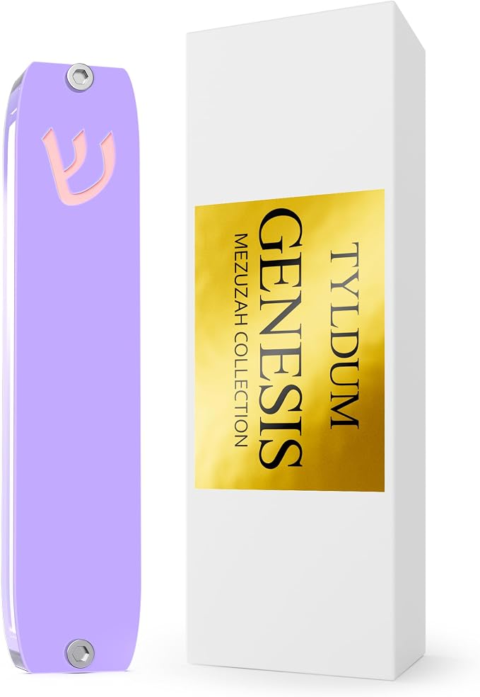 Genesis Mezuzah for Door – Modern Acrylic Mezuzah Case Without Kosher Scroll – by TYLDUM