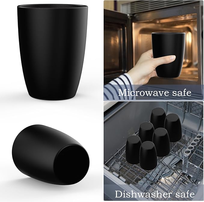 Wrova Wheat Straw Cups 6 PCS Good Alternative to Plastic Reusable Cups 20 oz - Image 5