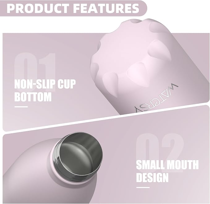 WATERSY Stainless Steel water bottles, 17oz/500ml Insulated Water Bottles - Image 5