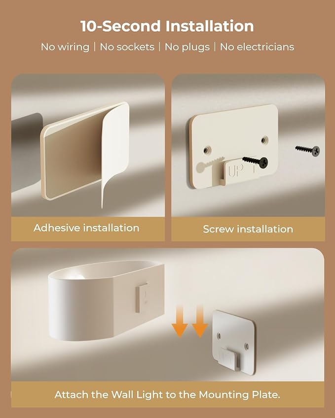 Motion Sensor Wall Light, 5000mAh Rechargeable Battery Operated Wall Sconces - Image 8