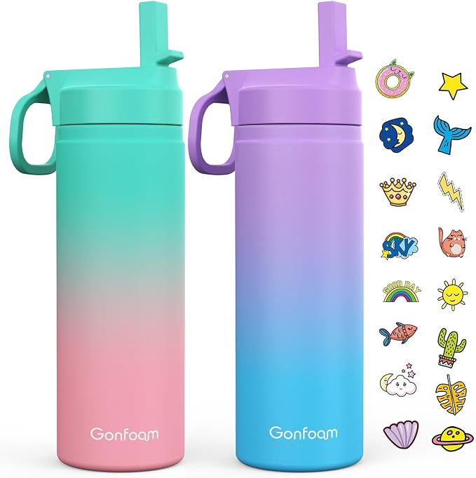 Kids Water Bottle, Stainless Steel Vacuum Insulated cup, Kids Water Bottle by Gonfoam