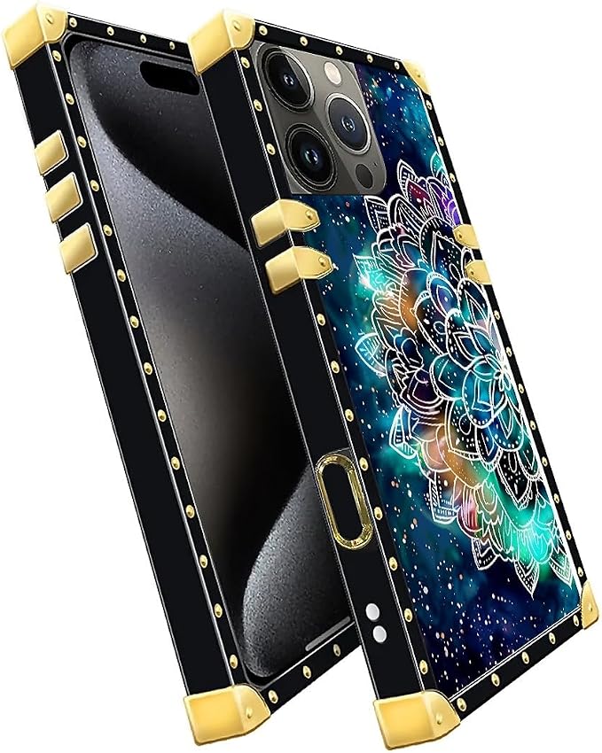Compatible with iPhone 16 Pro Case, Starry Sky Colourful Mandala Luxury Golden - Image 3