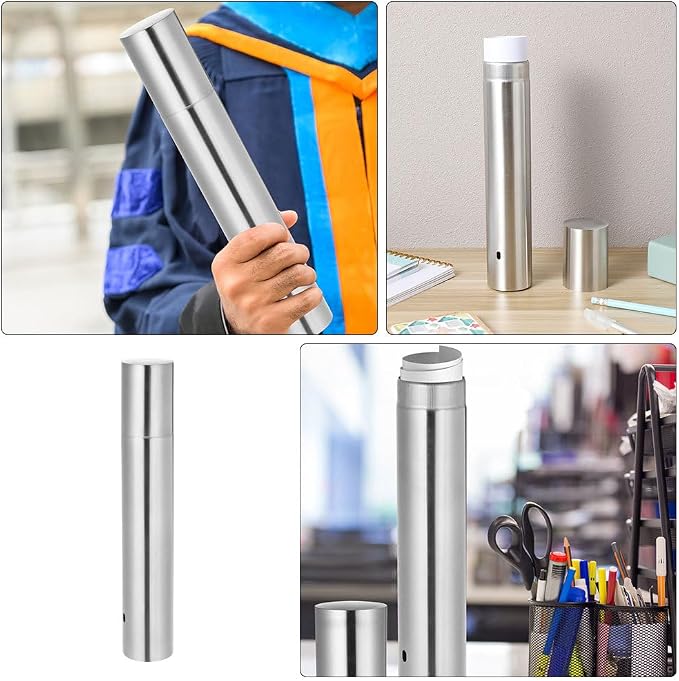 DOITOOL Stainless Steel Cylinder Box 11.8 Inch Document Storage Tube - Image 7