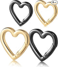 4pcs Heart Carabiner Keychain Clip, Metal Spring Heart Rings Hook Key Ring by ManTangSun