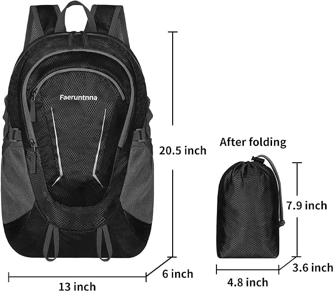 30L Large capacity Lightweight Packable Foldable Backpack，women and men Hiking - Image 2
