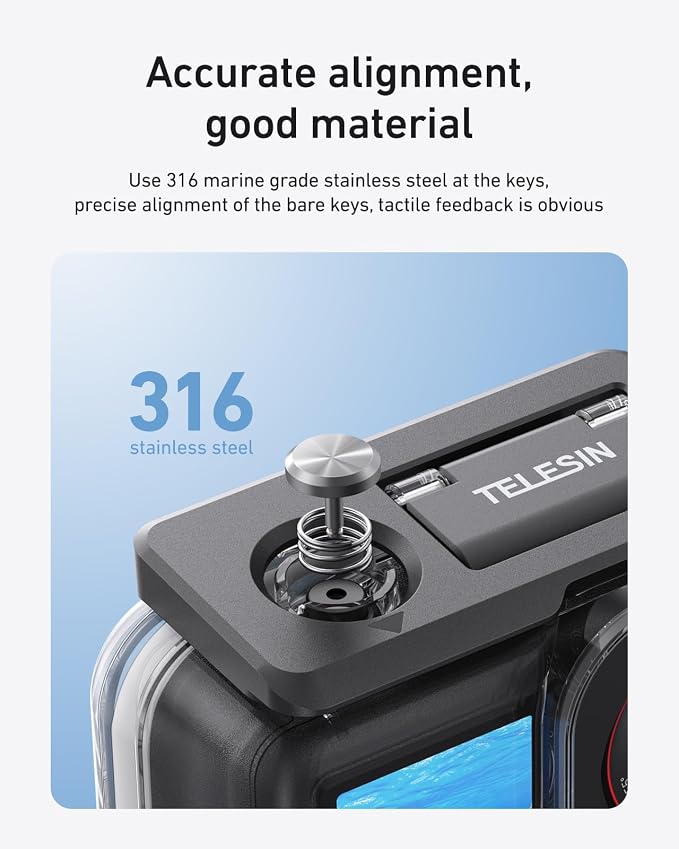 TELESIN Waterproof Case Combo for Action 6 Underwater Housing Shell Cage + - Image 5