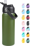 Fijinhom 18oz Insulated Stainless Steel Water Bottle, Wide Mouth Double Wall by Fijinhom