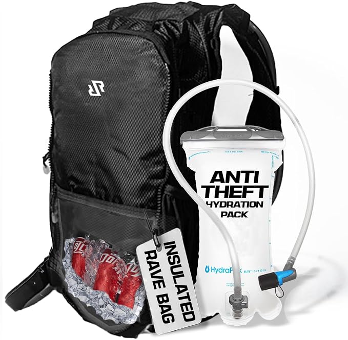 RAVERUNNER® Anti-Theft Hydration Backpack | Festival Approved Rave Backpack by RAVERUNNER
