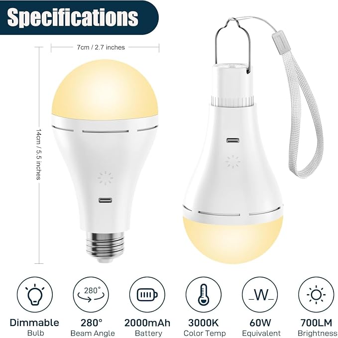 Brightown USB Rechargeable Light Bulb - Image 2
