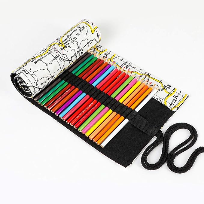 Funny live 24/36/48/72 Slots Colored Pencil Wrap Roll up Pen Holder Case - Image 3