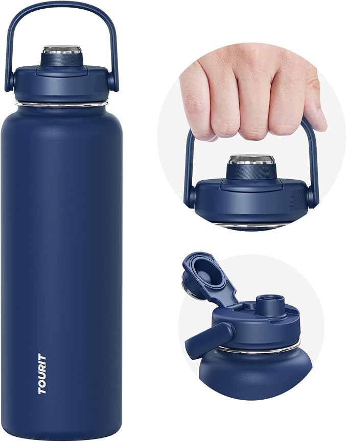TOURIT 40 oz Insulated Water Bottle, Stainless Steel Sports Water Bottles by TOURIT