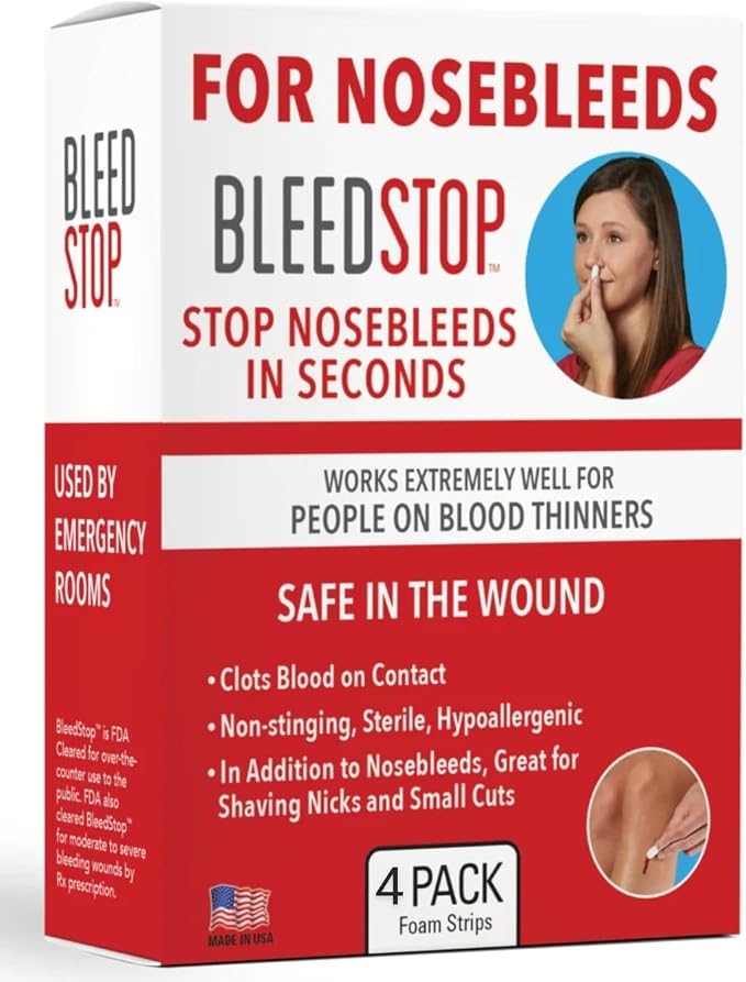 BleedStop™ Nosebleed Strips – Fast Acting Blood Coagulant Foam Inserts – Helps by BleedStop