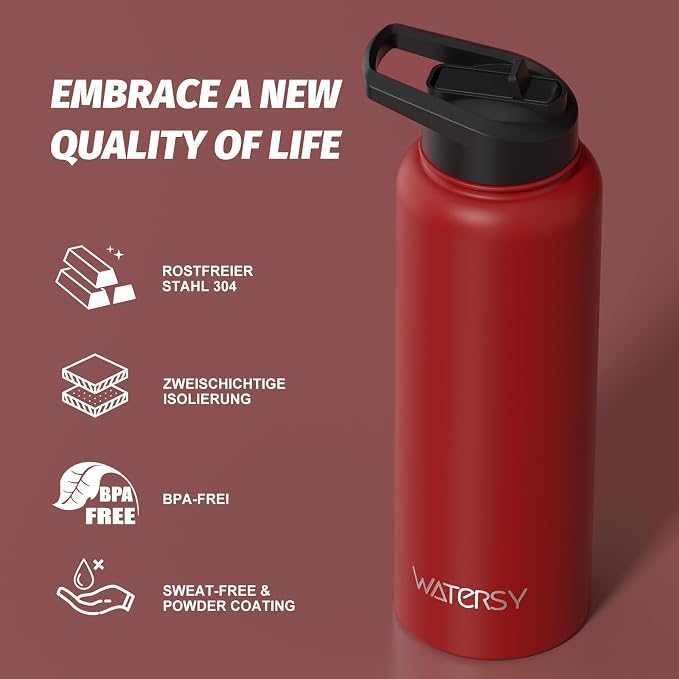 40oz Insulated Water Bottle, BPA Free&Leak Proof, Stainless Steel Water Flask - Image 8