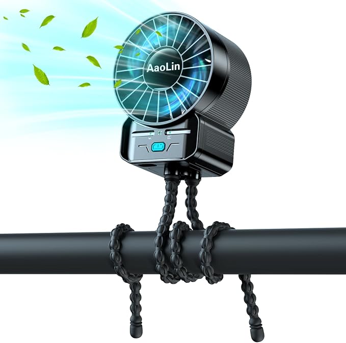 multifunctional USB rechargeable portable stroller small fan 4 speed 6600rpm by AaoLin