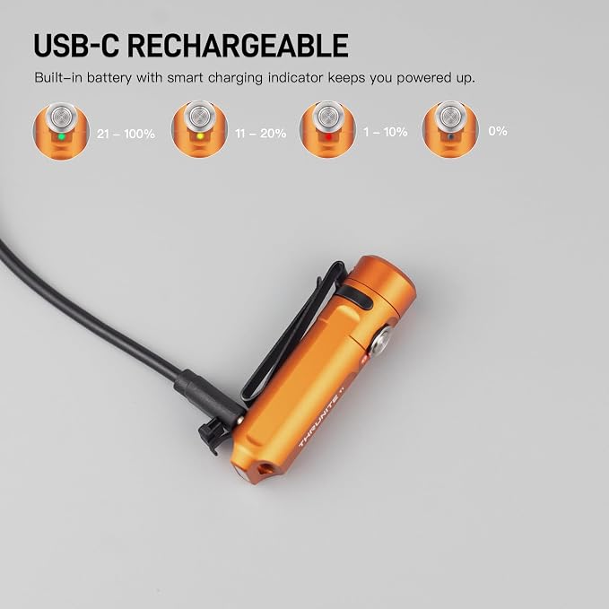 ThruNite Ti Mini Keychain Flashlight, USB-C Rechargeable EDC Pocket Light - Image 7