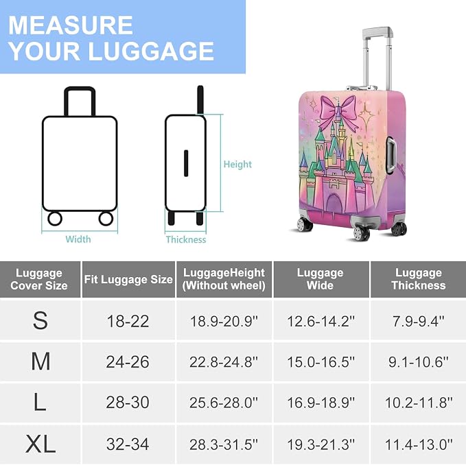 ANNA QUEEN Fantasy Castle Travel Luggage Cover -Stretchable Airplane Suitcase - Image 7
