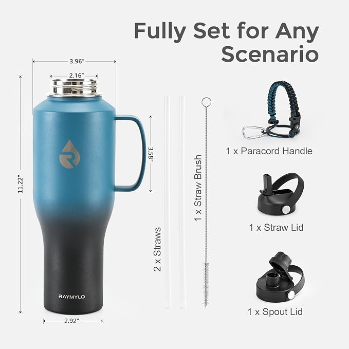 RAYMYLO Insulated Water Bottle 40oz, Stainless Steel Water Bottle - Image 7