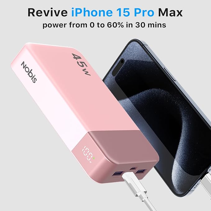 NOBIS Portable Charger, 20000mAh Power Bank, 45W Power Bank Fast Charging - Image 2