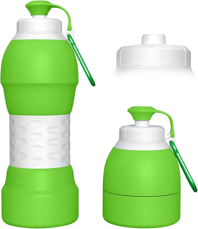 Collapsible Lightweight 20oz Water Bottle, Food-Grade Silicone BPA Free by Unknown