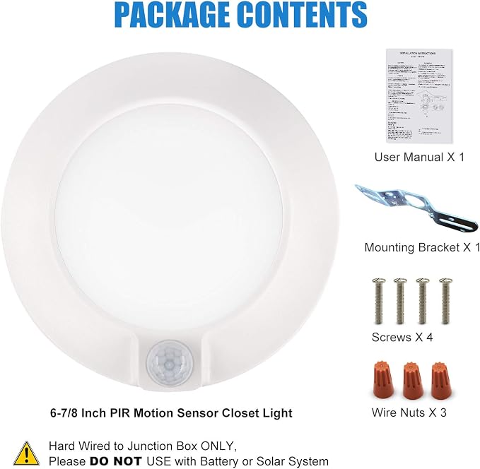 Closet Lights Motion Sensored Indoor Ceiling Mount LED-10W 3000K Closet Stair - Image 5