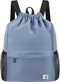 Drawstring Backpack with Mesh Pockets String Gym Bag Sackpack Sandproof Water by Risefit