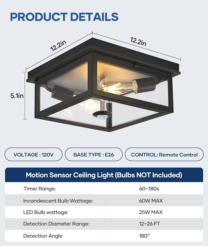 Motion Sensor Outdoor Ceiling Light - Image 9