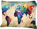 Trendy World Map Canvas Pouch by MONNYCAR