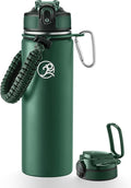 GOSWAG Insulated Sports Water Bottle, 24oz 2 Lids, Stainless Steel Water Bottles by GOSWAG