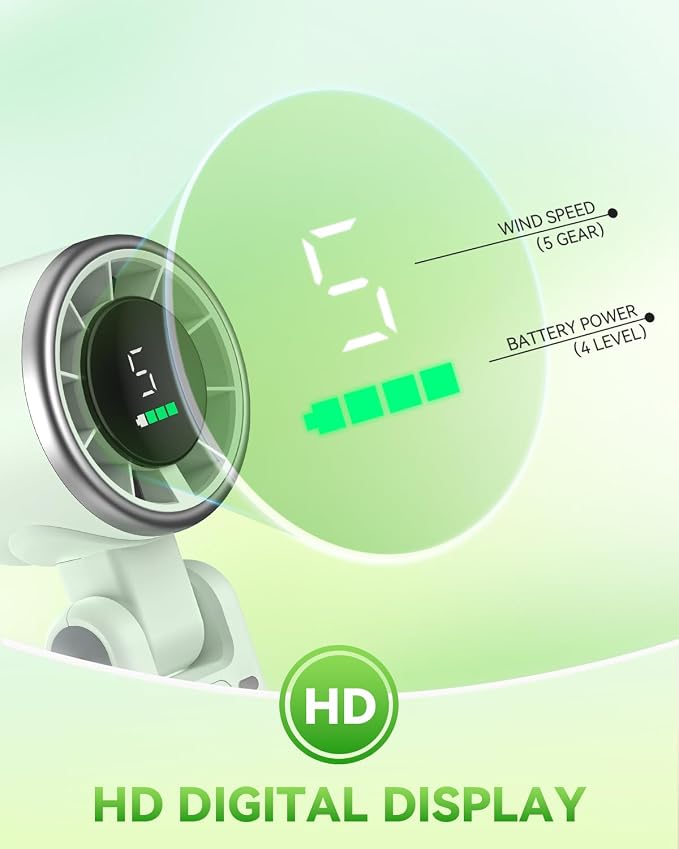 PlayHot Portable Handheld Turbo Fan, 5 Gear Wind, Battery Operated, 3 IN 1 Hand - Image 7