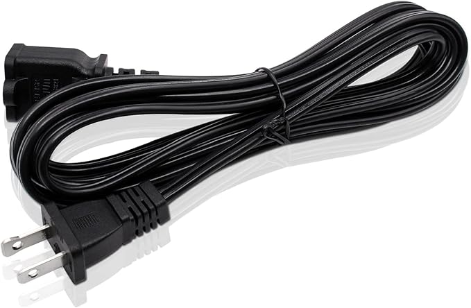 Black Extension Cord 10 Ft, 2 Prong Extension Cords US Flat and Thin by Yeatel