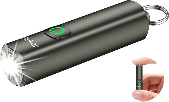 Blukar Rechargeable EDC Flashlight, Mini Keychain Flash Light by Blukar