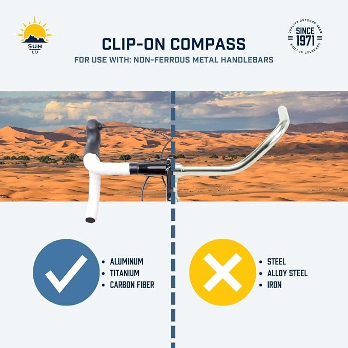 Sun Company Clip-On Compass for Bikes | Handlebar Compass for Bicycle, - Image 6